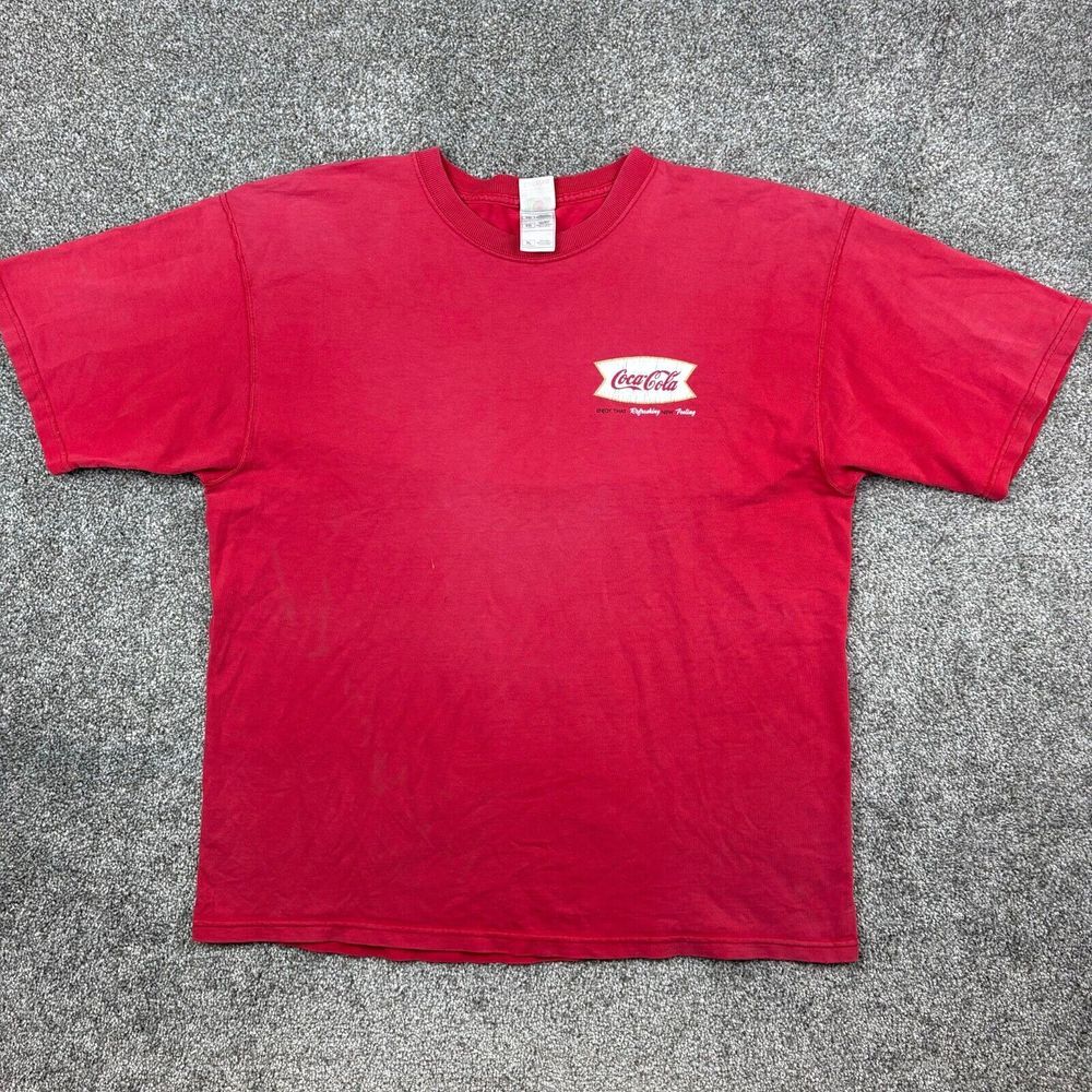 Vintage Y2K Coca Cola Shirt Mens XL Faded Red Coke Soda Pop Soft Drink Always